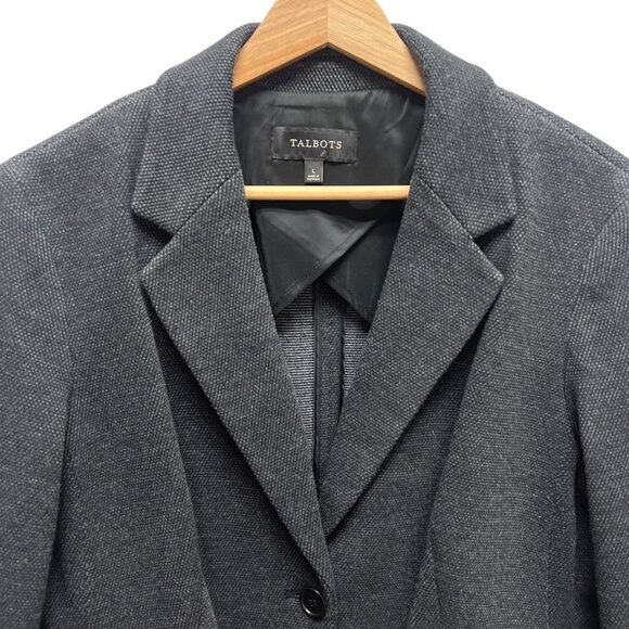 Talbots Gray Cotton Blend Soft Stretch Tailored Blazer - Picture 3 of 7